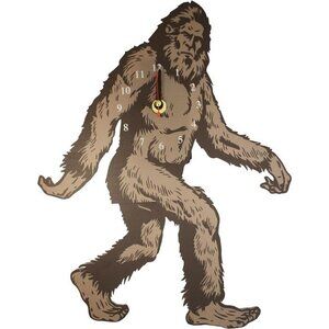 New Big Foot Swinging Legs Wall Clock Sasquatch NIB Forest Home Decor Pendulum